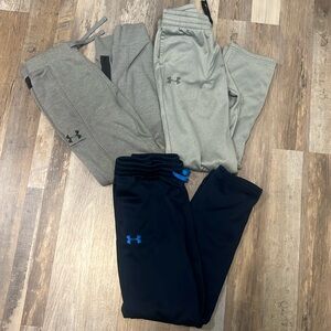 Lot of 3 pairs size L boys Under Armour sweatpants